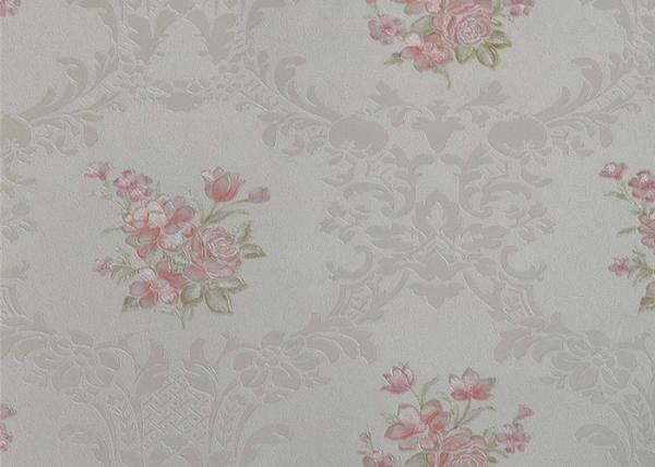 PVC 3D Cheap Discount Wallpaper / Country Style Wallpaper With Rose Pattern , 0.53*10M