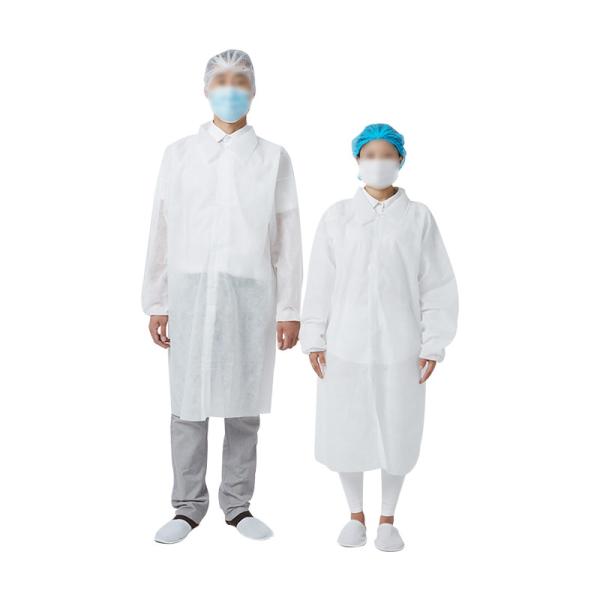 DISPOSABLE LAB COAT NON WOVEN FABRIC WHITE/BLUE 10PCS/BAG MEDICAL/LABORATORY