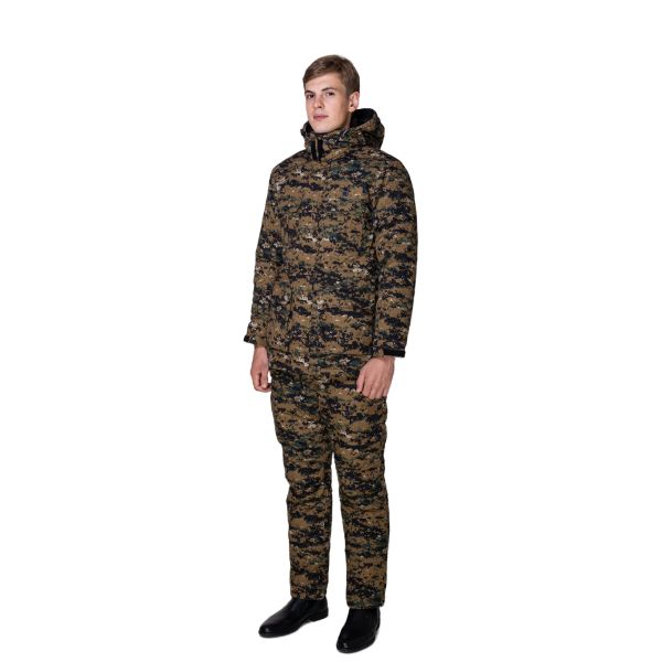 Embossed Printing and Knitted Design Men's Outdoor USB Jacket for Winter Activities
