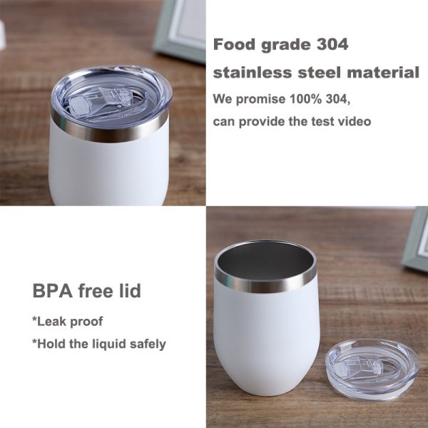 12oz Double Walled Stainless Steel Wine Tumbler Custom For Girl