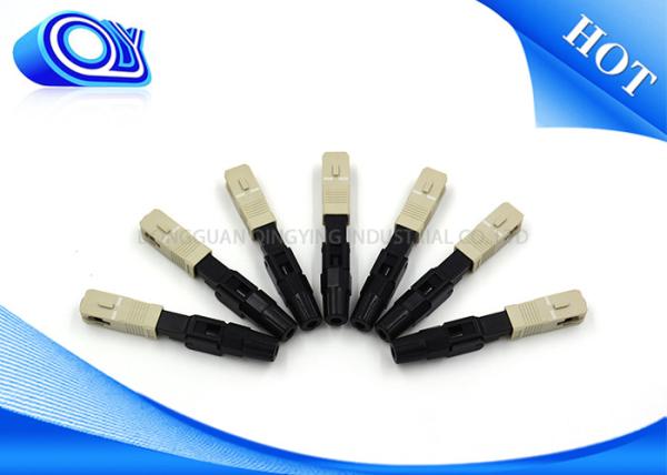 OEM Gray 9*7*60 Mm Fiber Optic Fast Connector / SC MM Fiber Optic Connector Types