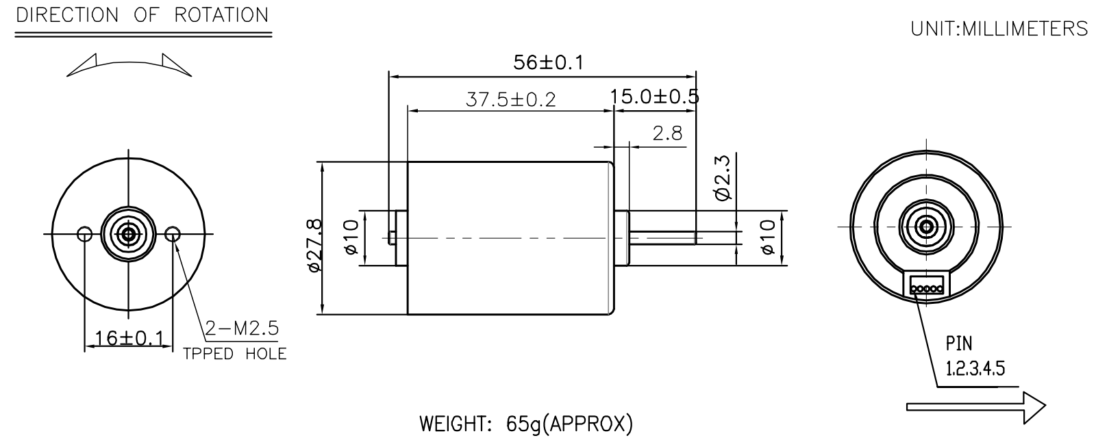 Motor servo sin cepillo W2838 de DC de la estabilidad excepcional para la máquina de afeitar eléctrica