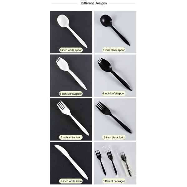 Bio cutelaria 6inch plástica descartável baseada biodegradável