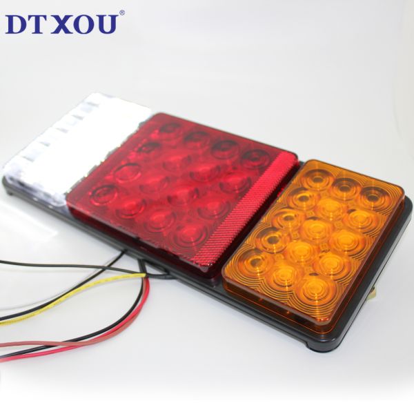 High Efficiency Energy Saving Ip67 Waterproof 12v 24v Amber Red White Color Three Lens Combination Tail Light