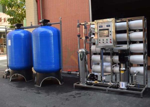 Reverse Osmosis RO Water Treatment System With Blue FRP Tank Sand Filter / Carbon Filter