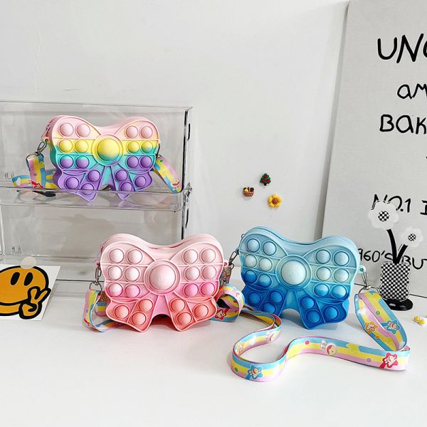Фиджет Поп сумочка Бук девочек Сумочка Пасхальный подарок Сенсорный Фиджет игрушка Силикон Крестное тело Дети Сумочка Карандаш Чехло Макияжный пакет