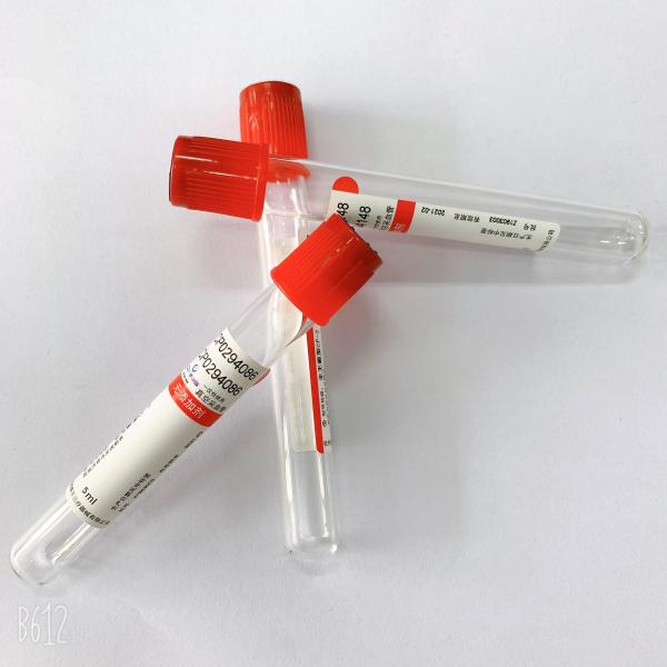 Red Clinical Plain 3ml Blood Collection Tube Disposable