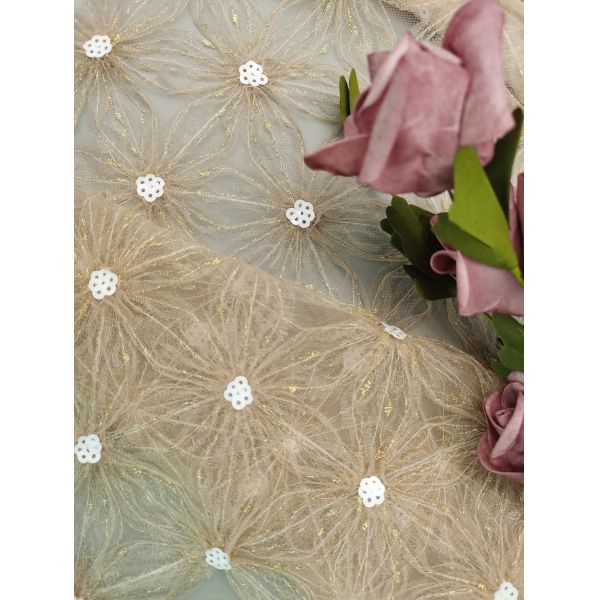 Дама Одежда Sequin вышила вязанию крючком ткани шнурует вышивку Тюль