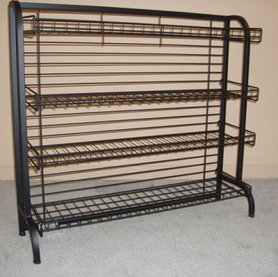 3 shelf red wire counter display rack