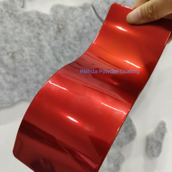 Double Coat Chrome Illusion Red Polyester Powder Coating Paint for Metal Coating