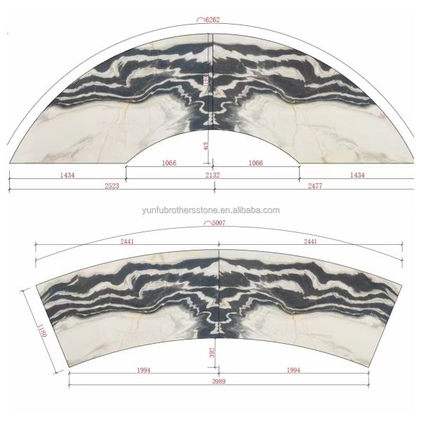 Translucent Chinese Ink Painting Marble Staircase Tiles in Panda White for Lavabo