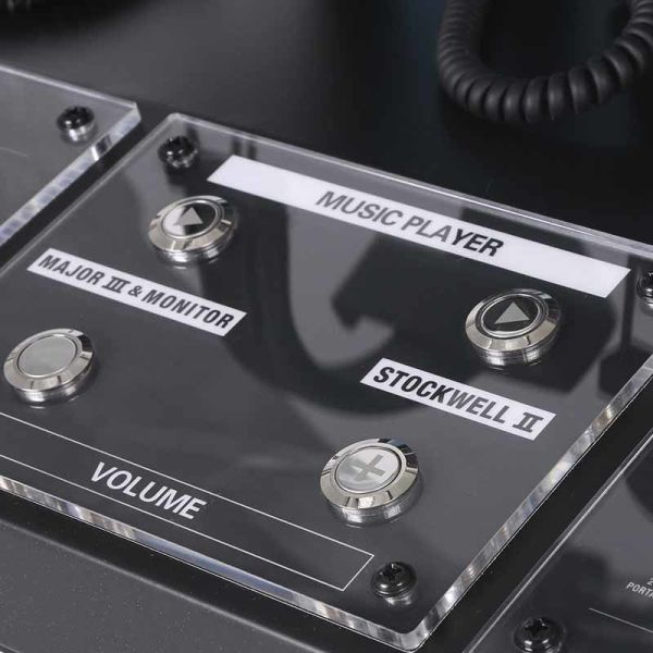 Acrylic Audio Speaker Display Stand Custom Functional With Metal Button