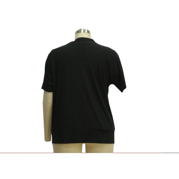 90% Polyester 10% Spandex Casual Ladies Wear Short Sleeve Summer Blouses