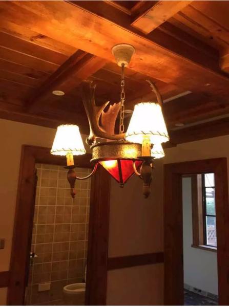 Moose antler chandelier Lighting Fixtures With lampshade (WH-AC-29)
