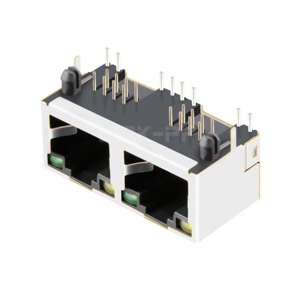 LPJE201BGNL Tab Down Yellow/Green LED 1X2 Port RJ45 Magnetic Jack without Integrated Magnetics