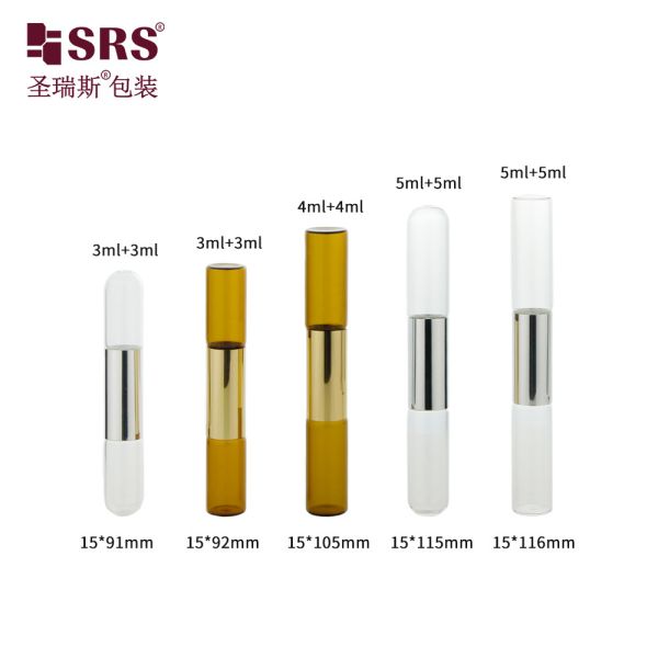 SGB2-5+5ML Dual Side Tube Perfume Oi Glass Roller Bottle With Stainless Steel Ball
