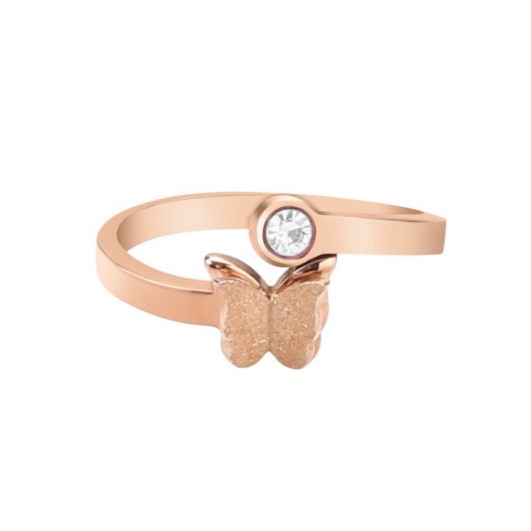 Titanium steel butterfly ring female fashion cross-border ring stainless steel opening universal ring Yiwu wholesale