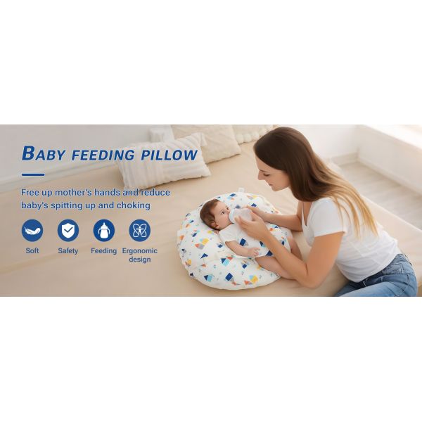 Baby Nursing Pillow for Breastfeeding Infant Feeding Pillow with Soft Removable Cover Ajustable & Portable