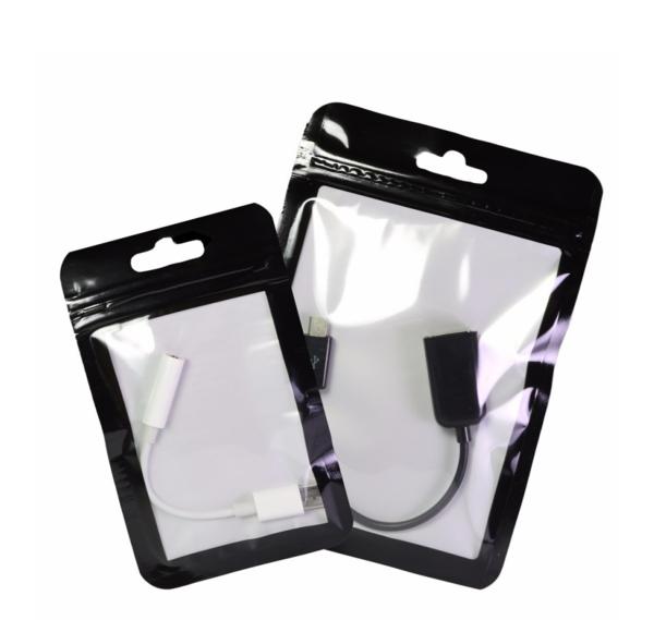 custom zip lock mobile earphone headphone cell phone charger cable accessories case packaging pouch bag