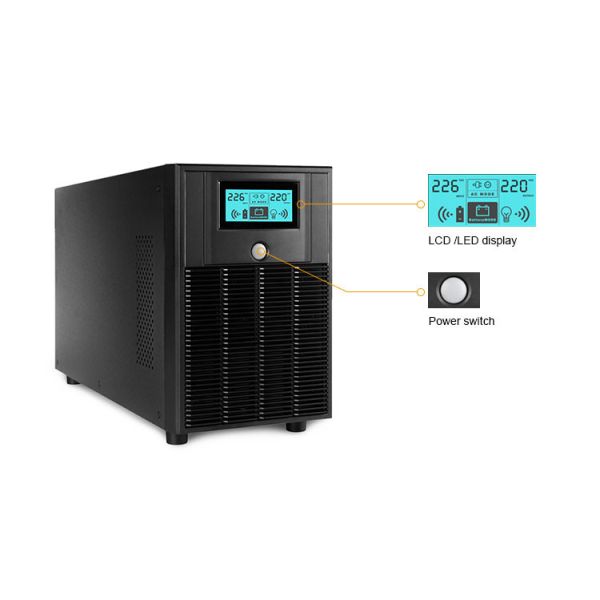 1kVA-3kVA Double Conversion UPS with 0ms Transfer Time and LCD Display for