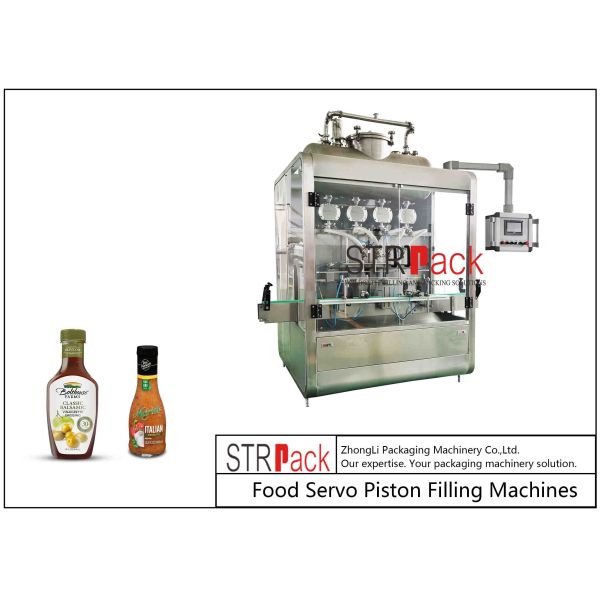 Automatic Vinaigrette Liquid Bottle Filling Machine Easy Cleanout 12 Nozzles 5000ml