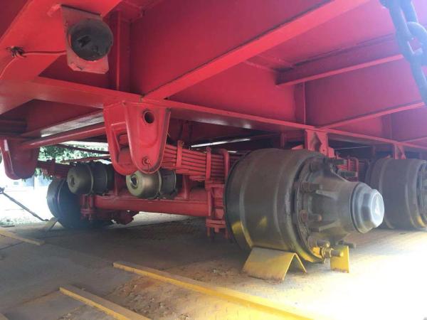 Large Scale Used Truck Trailers , Container Transport Skeleton Flatbed Semi Trailer