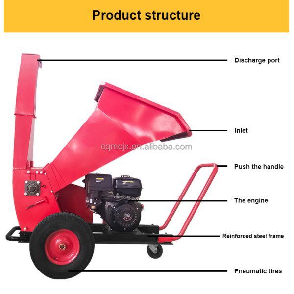 12cm Blade Crusher 192f Gasoline Tree Grinder for Horizontal Tree Branch Shredding
