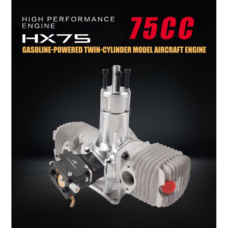HANGX 75CC RC Plane Gasoline Engine 2 Twin Cylinder For Fixed Wing Airplane