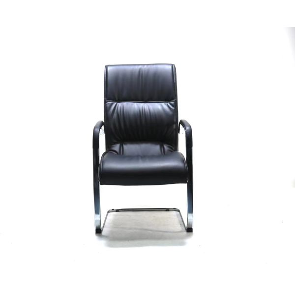 Low Back Meeting PU Leather Office Chair Black Visitor Synthetic Leather Chair
