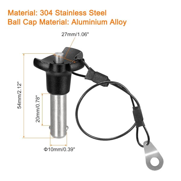 304 Stainless Steel Ball Lock Pin with Triangular Button Handle for High Precision Quick Release and Corrosion Resistance
