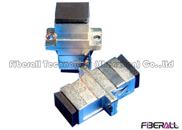 Metal SC Fiber Optic Adapter Fiber Optic Couplers Simplex With Rubber Dust Cover