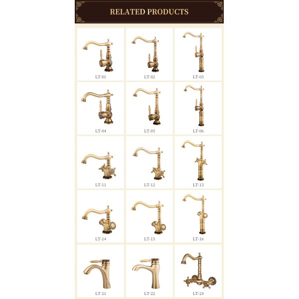 Antique Design Chorme Plating One-Handle Faucet for Kitchen Countertop Installation