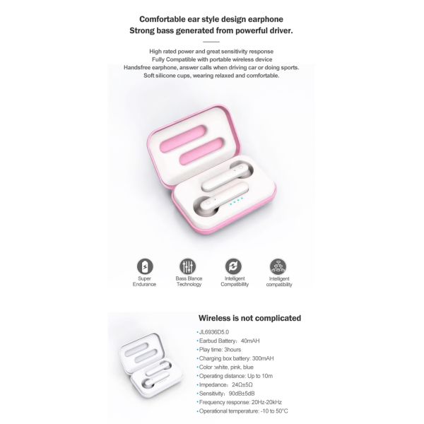 V5.0 EDR Waterproof Bluetooth Earphones With Long Battery Life