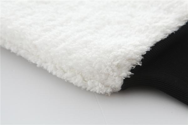 white color microfiber plush car cleaning detailing house cleaning wash mitts/gloves