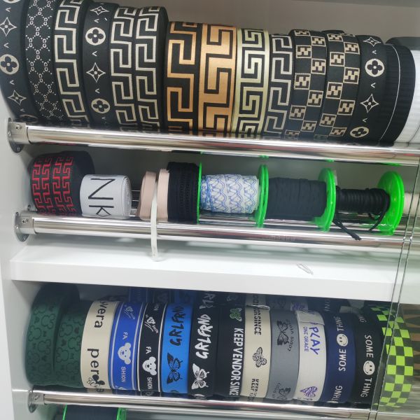 Custom private label band underwear elastic custom logo nylon jacquard ribbon for clothing
