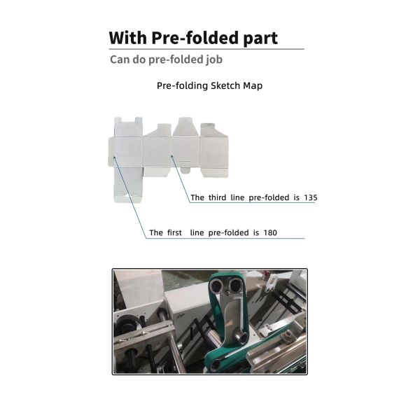 Total length 9.6m automatic lock bottom folder gluer for cardboard box folding machine