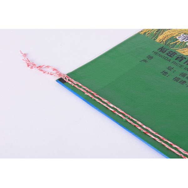Polished Rice Packaging Bags , Double Side printing Lamination PP Woven Bags