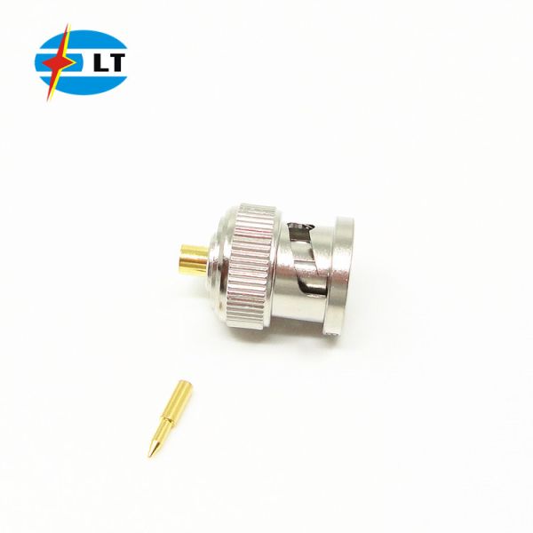 Pequeño varón del conector BNC de tabique hermético, conectores impermeables de la encrespadura del cable