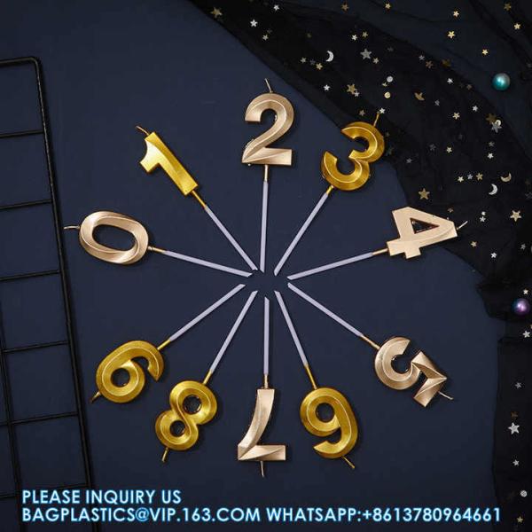 Colorful Happy Creative Birthday Number Sparkler Candle Cake Decoration Supplies Wedding Party Paraffin Wax Lucky