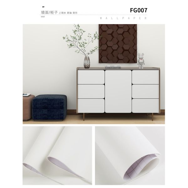Plain Color PVC Skin Friendly Soft Film Waterproof Wallpaper For Furniture Renovation