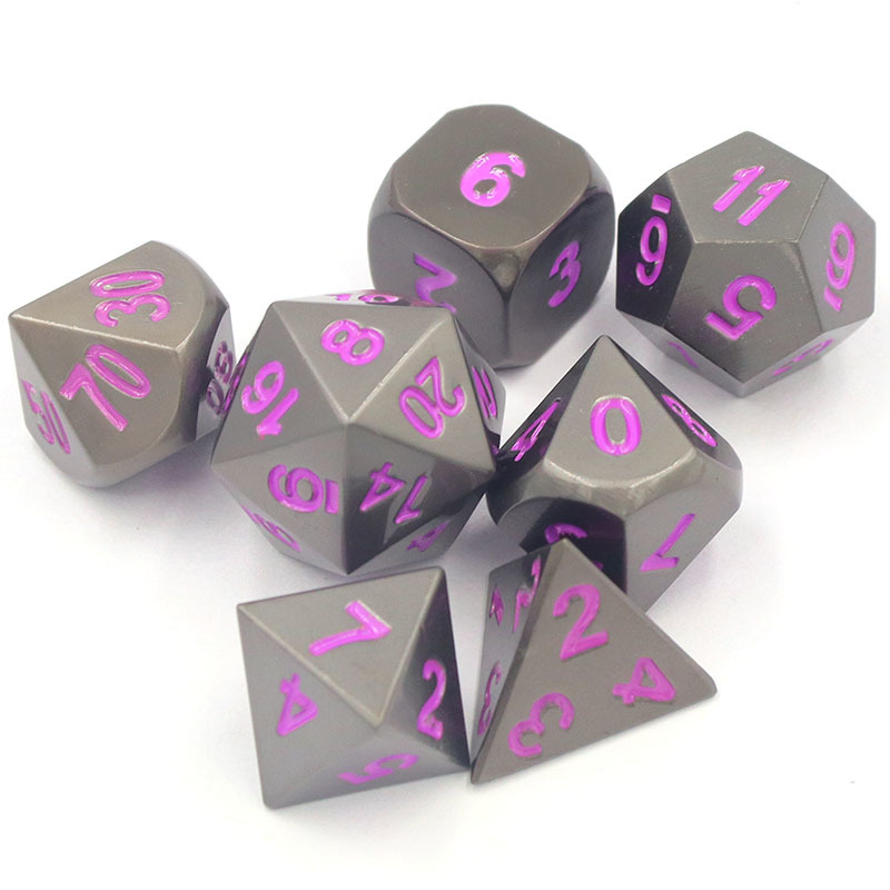 Customized Logo Zinc Alloy Metal Dice Set 16mm-20mm Polyhedral Game Dice for RPGs