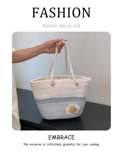 Crochet Raffia Knot Handbags Summer Beach Straw Knot Bag Fashion Summer High Quality Ladies Crochet Raffia Straw Beach Bag Tote Bag Striped Big Hand Bags