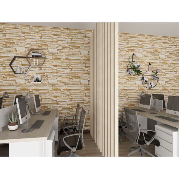 0.18mm-0.31mm espesor 3D Papel de pared de ladrillo de piedra 3D Papel de pared de ladrillo gris