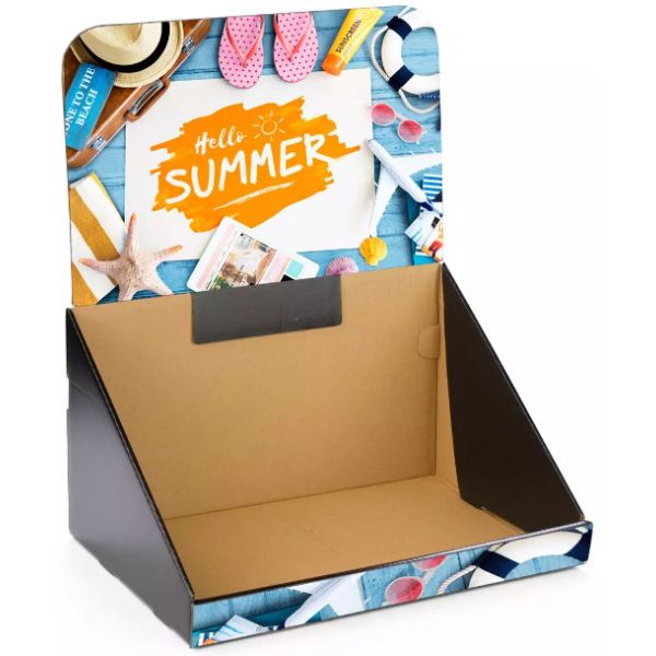 Corrugated Cardboard PDQ Counter Display For Cosmetic Retail