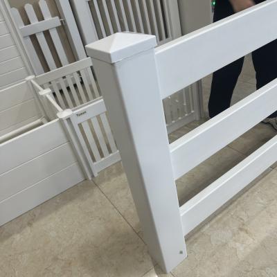 Stable 1.5m High 3 Rail PVC Horse Fence Strong Structure White Vinyl Horse Fence