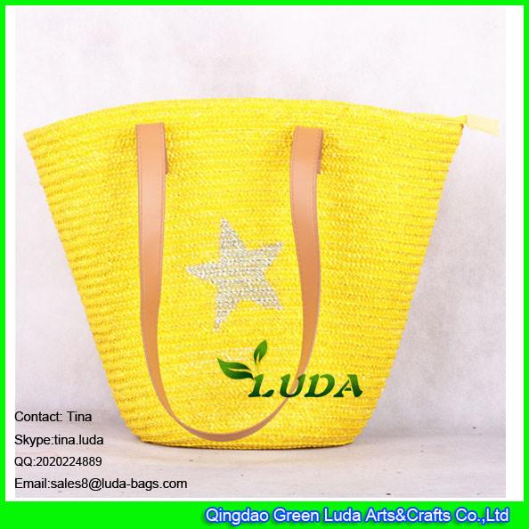 LUDA fashion ladies wheat straw woven handbag