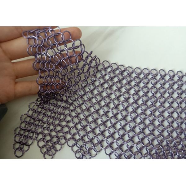 Пурпурный сваренный Anticorrosion 2.2kg/M2 занавеса сетки кольца нержавеющей ста