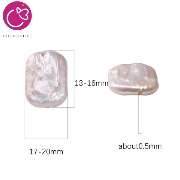 High Luster Square Pearl Natural White Freshwater Baroque Loose Pearl Strand for DIY Jewelry Making