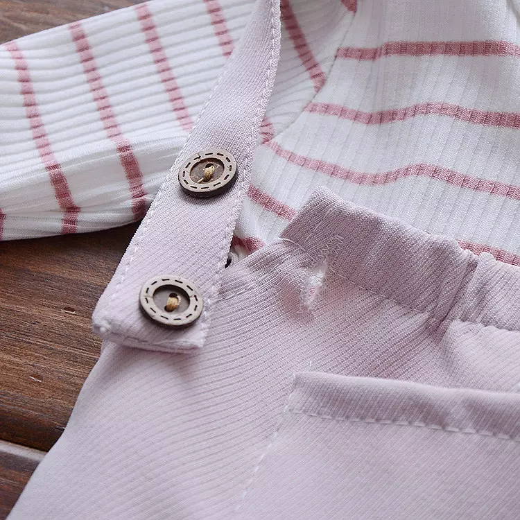 43.4in Striped Summer Children'S Clothing White Overalls Casual Strap Shorts