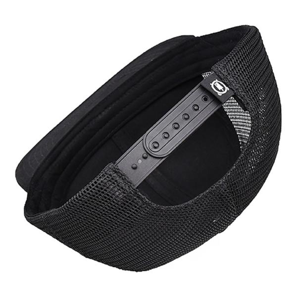 Capuz de caminhoneiro unisex de algodão 6 painéis com logotipo bordado e etiqueta tecida